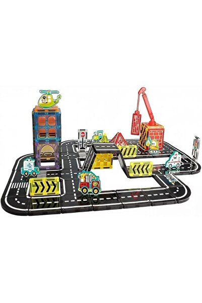 GENERAL DL&3UP Magnetic Tiles Roads Construction Set, Magnatiles Rails Traffi...
