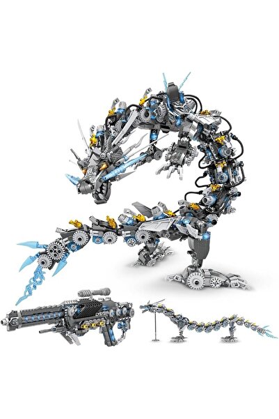 KASTWAVE Dragon Building Blocks Sets for Adults, 2 in 1 Grey Mechanical Drago...