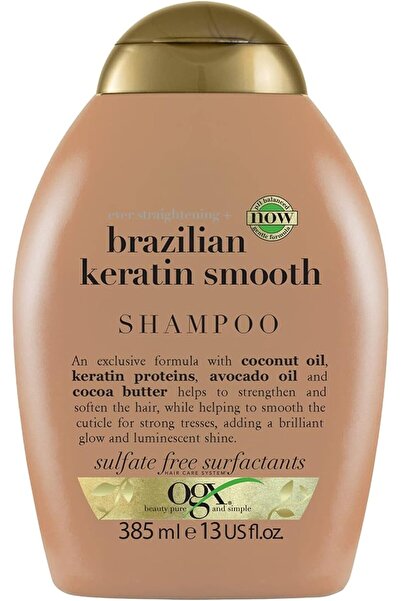 OGX Brazilian Keratin Smooth Hair Shampoo, 385ml, pH Balanced, Gentle Formula...