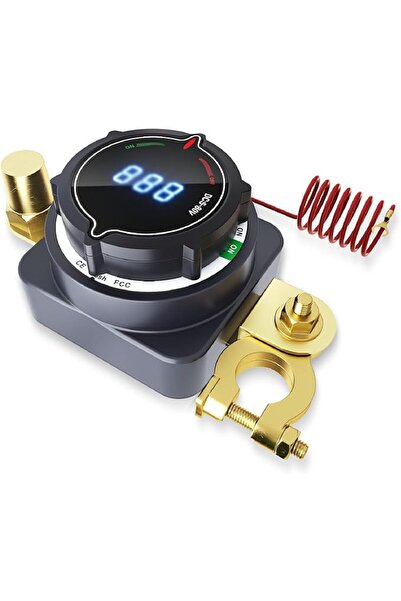 KASTWAVE Battery Disconnect Switch with Voltage Display, DC 5-80V, Top Post B...
