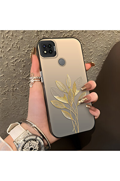 PATTERNOVA Redmi 9C/10A Uyumlu Sade Mat Altın Yaprak Kılıf, İnce Yapı Telefon...