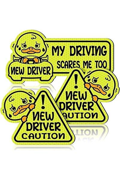 Tazweeq Reflective Student Driver Magnet Set, 3Pcs Car New Driver Sticker, Pl...