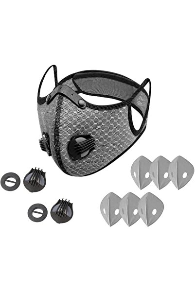 Generic Reusable Sports Face Mask with 6 Carbon Filters and 2 Valves, Washabl...
