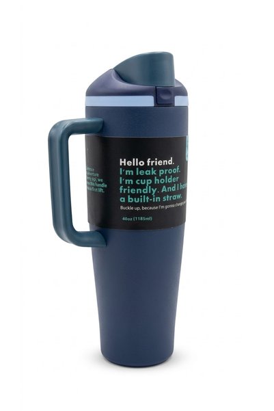 Generic Brand Hot & Cold Retaining Mug with Handle and Integrated Straw