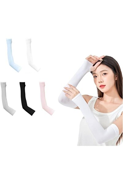 Generic 5 Pairs UV Protection Cooling & Breathable Arm Sleeves with Finger Ho...