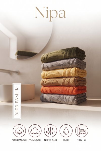 Class Premium 6lı Banyo Havlu Seti 100 X 150 cm %100 Pamuklu