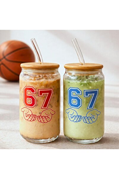1Chase 67 Sports Sipper Glass Set of 2 (550ML) – Borosilicate Can Shaped Glas...