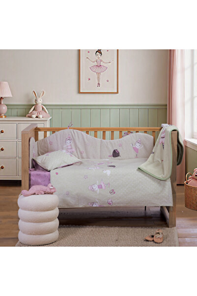 Nef Nef Homeware Ballerine World Βαμβακερό Σετ Σεντονιών Κούνιας Πράσινο