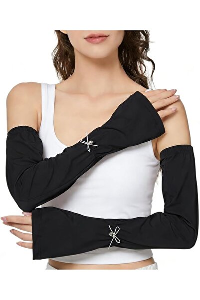 Hannea ® Women's Arm Sleeves Loose Fit UV Protection Arm Sleeves with Bow Orn...