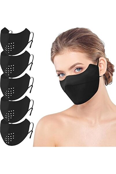 ALMEKAQUZ 5PCS Sun Protective UV Mask for Women UPF 50+ Ice Silk Vinyl Full F...