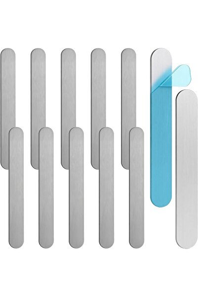 TERRIFI 12 Pcs Adhesive Metal Plates for Magnets 2.5 x 0.3in Self Adhesive Me...