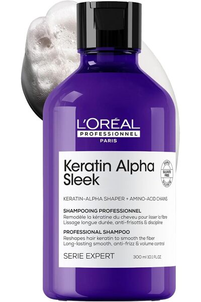 L'ORÉAL Professionnel Keratin Alpha Sleek professional sulfate free shampoo, ...
