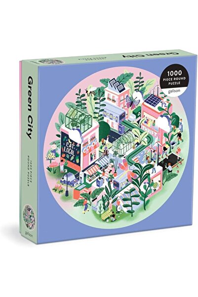 Galison Green City 1000 Piece Round Puzzle