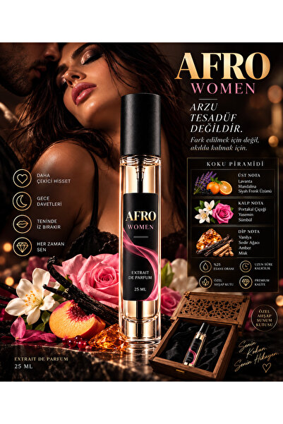 Genel Markalar AFRO Women Kadın Parfümü 25 ML Extrait de Parfum Arzu ve Çekim...