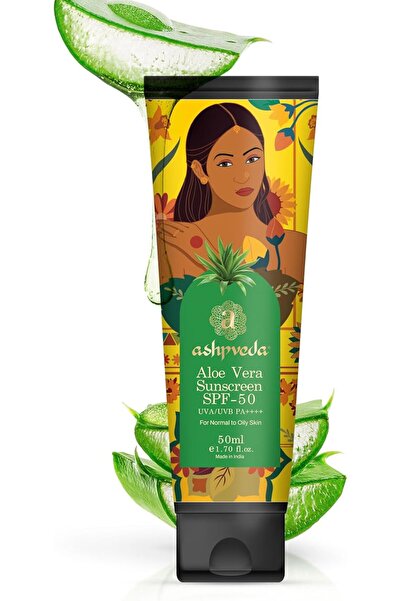 Ashpveda Aloe Vera Sunscreen SPF 50PA++++ | Broad Spectrum UVA/UVB & Blue Lig...