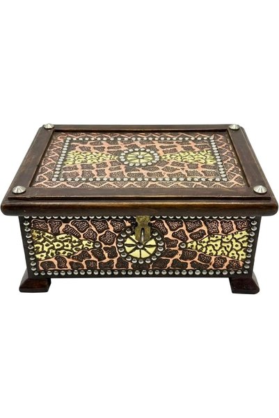 Generic Latas Vintage Style Wooden Storage Box With Copper and Brass Work |Vi...