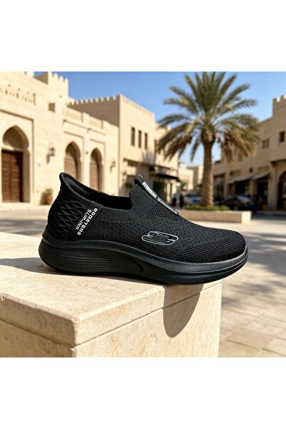 WUXIAO MALL Men's Slip On Knit Walking Shoes, Lightweight Breathable Casual S...
