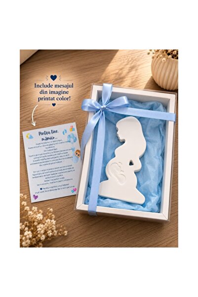 OEM Cadou Gravida,Baby shower Baietel–Figurina Ceramica Mama&Bebe 15cmCadou e...