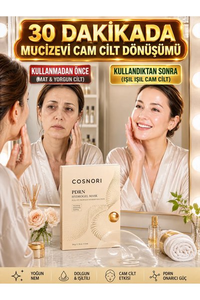 COSNORI Hydrogel Face Mask 4-Pack Ginseng Pdrn Anti-Blemish Glass Skin K-Beauty Korean Mask