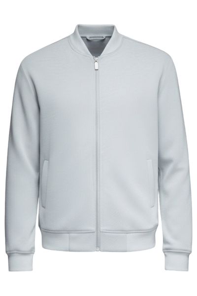 OMBRE Herren-Bomberjacke, leicht, lässig, C583 Hellgrau