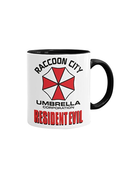 INOVATIX Cana ceramica Resident Evil, 330ml, neagra, set de 2, interior colorat