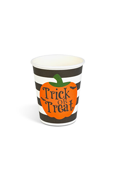 Alista Home Σετ 8 χάρτινων ποτηριών Halloween, με σχέδιο κολοκύθας, Trick or ...