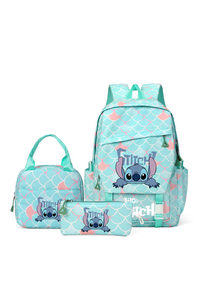 Generic Brand Set de 3 piese Disney Stitch pentru școala primară – Rucsac + C...