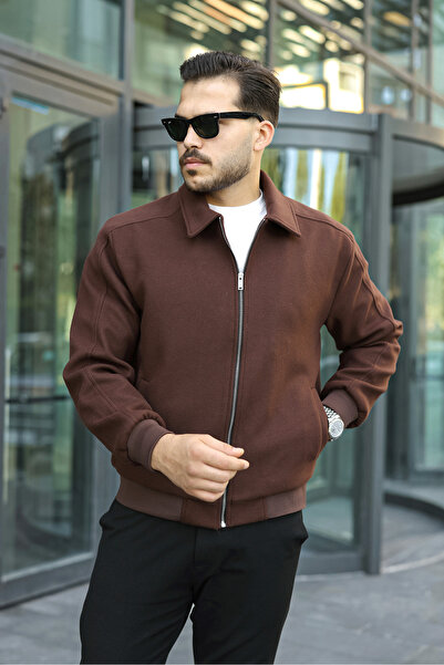 BERMUDA Men's Zippered Cashmere Shirt Collar Winter Coat
