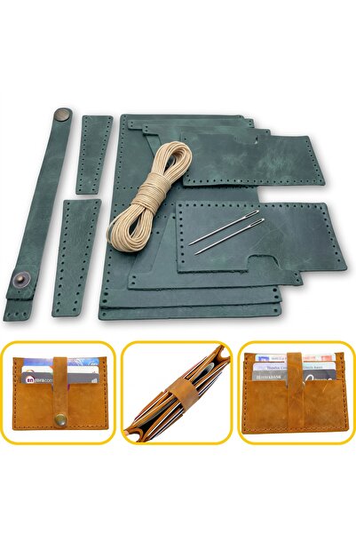 ipekbazaar DIY Tuna Genuine Leather Belted Card Holder Making Kit, DIY Handma...