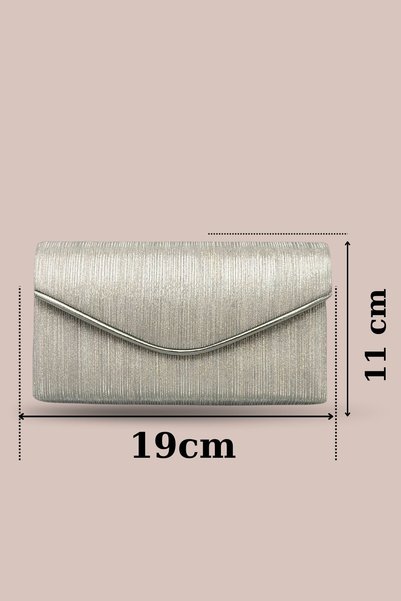 sermoda Evening Dress Bag - Chain Shoulder Strap Stylish Evening Bag Evening Dress Women's Bag Silver Stnd Silver