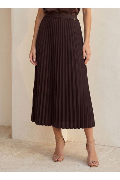 FAV Smart Midi Length Skirt with Pleated Detail
