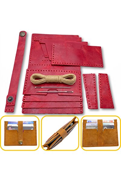 ipekbazaar DIY Tuna Genuine Leather Belted Card Holder Making Kit, DIY Handma...