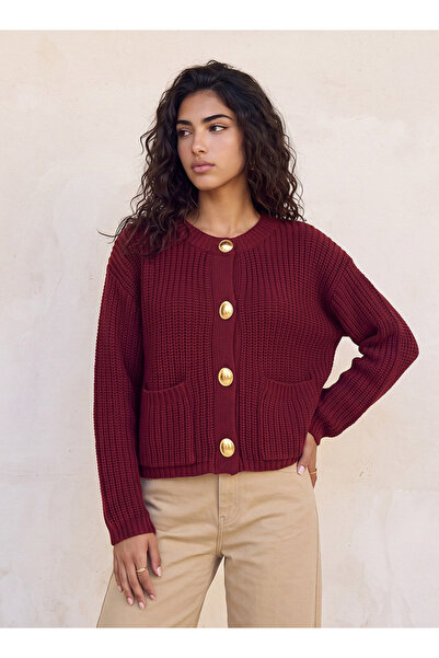 FAV Crew Neck Textured Cardigan