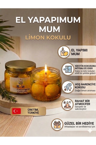 Limon Kokulu El Yapımı Mum