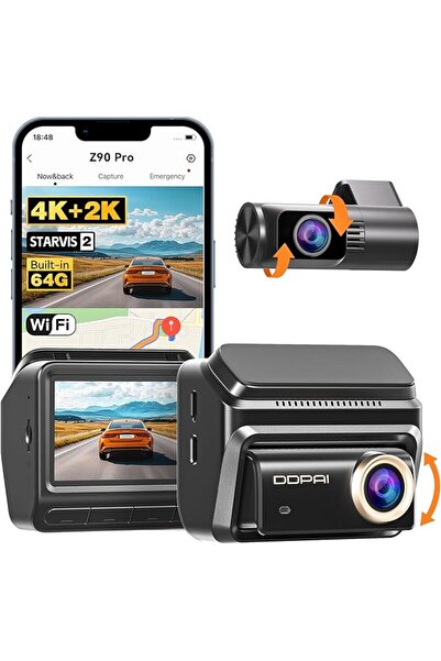 DDPAI 4K + 2K Dash Cam, STARVIS 2 IMX678 Dashcam Car 4K Front and Back, Free ...
