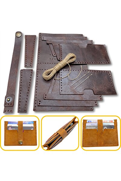 ipekbazaar DIY Tuna Genuine Leather Belted Card Holder Making Kit, DIY Handma...