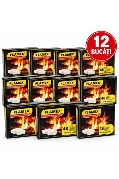 Flamex Σετ Φλόγες 12x 48 τεμάχια Λευκά χάπια ανάφλεξης φωτιάς