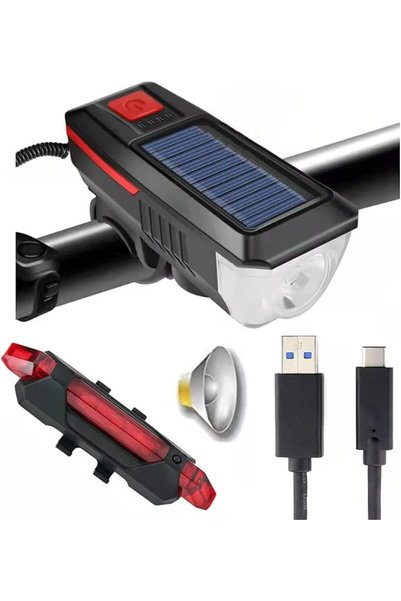 TERRIFI مجموعة إضاءة للدراجات، مصباح أمامي LED بقوة 800 لومن، قابل لإعادة الش...