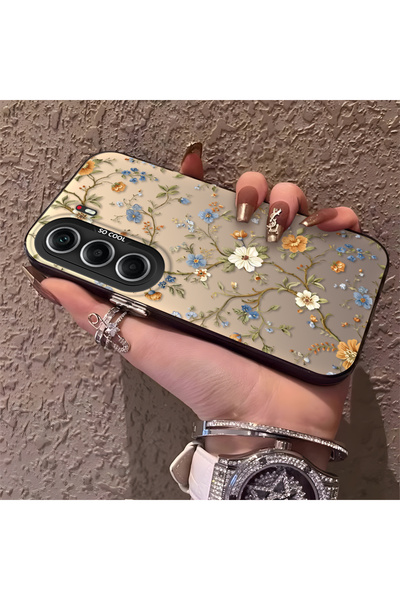 SLIMFELT Tecno Camon 40 Pro 5G Uyumlu Kır Sarmaşık Çiçek Baskılı Kılıf,Çarpma...