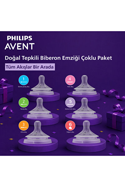 Philips Avent Biberon Emziği Seti, No : 1-2-3-4-5-6