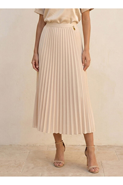 FAV Smart Midi Length Skirt with Pleated Detail