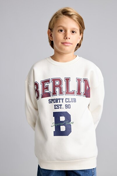 DeFacto Overshirt Fit Bisiklet Yaka Baskılı Sweatshirt Erkek Çocuk I3081A826WN