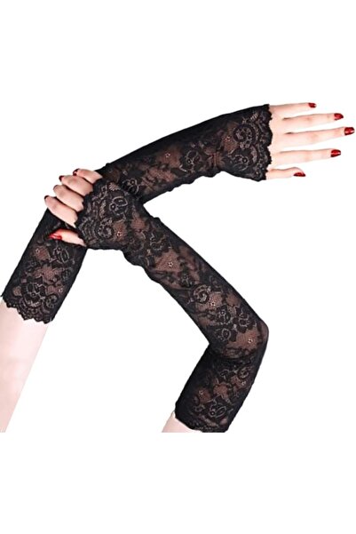 Sweet seven Lace Gloves for Women - Floral Long Fingerless Gloves, UV Protect...