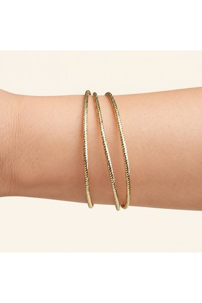 XUPING JEWELRY Üç Sıralı Burgulu Gold 14K Altın Kaplama Bileklik