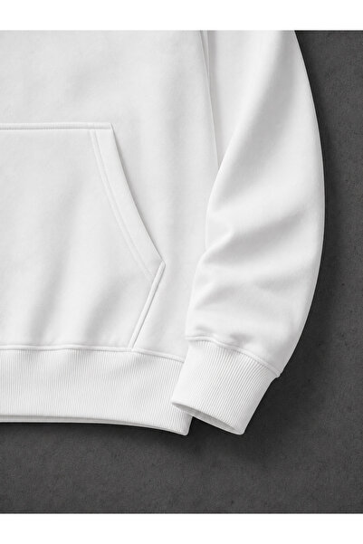 Jooy Beyaz Kapüşonlu Sweatshirt Be Real Not Perfect Baskılı Kadın Hoodie