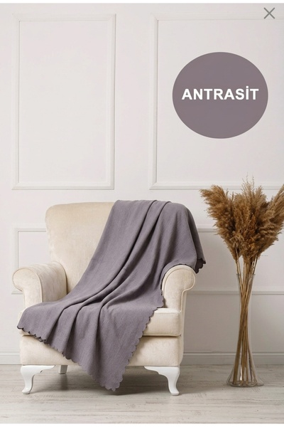 VELERDE HOME Velerde Şönil Antrasit Çift Taraflı Berjer Örtüsü 175x110 cm - Y...