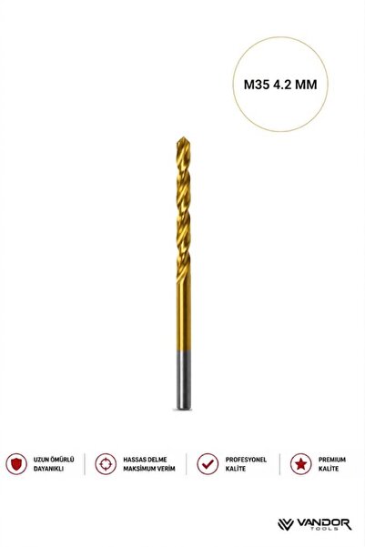 %5 Cobalt M35 Hss Paslanmaz Metal Çelik Delme Ucu KHS 4.2 Mm - 615678722521