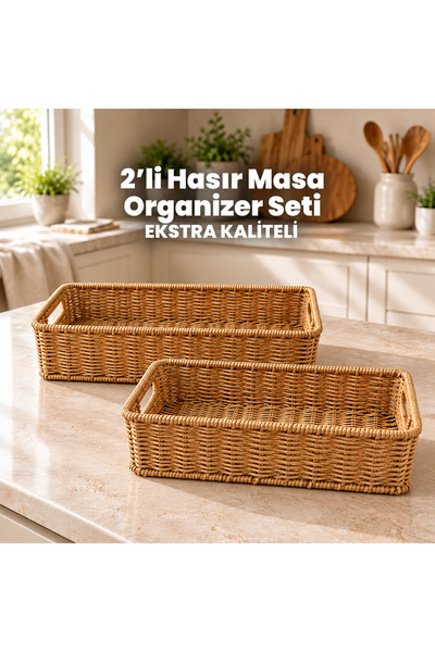 SHARI 2'li Hasır Tezgah ve Masaüstü Organizer Seti - Çelik Hasır Ekstra Dayan...
