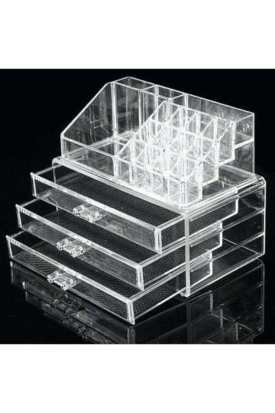 Goldedge 3-Drawer Storage Case Clear