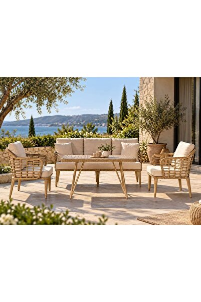 Balconica Liva Rattan Balkon Bahçe Oturma Grubu